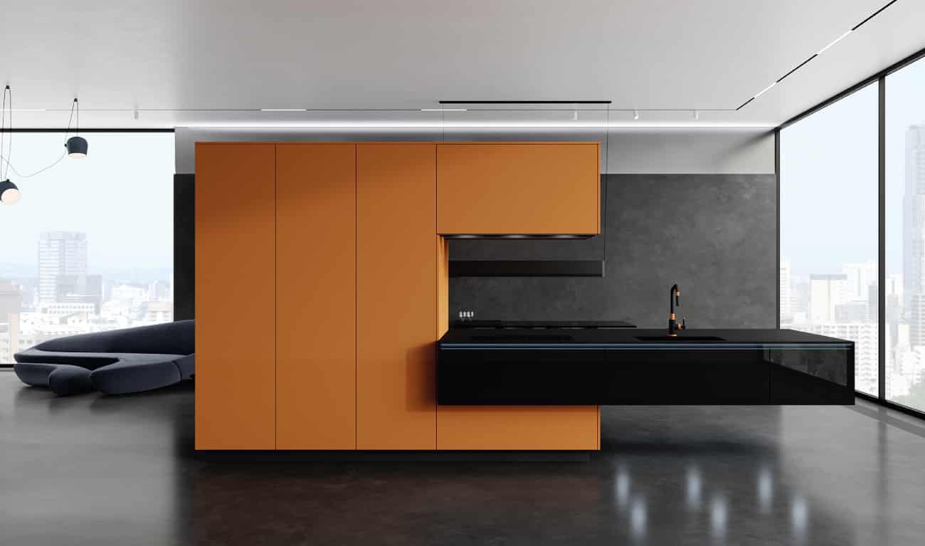 BT45 LMBG luxury kitchen, quality kitchen, high-end designer kitchen embodies sporty dynamism at its best - Sexy, brave and shiny